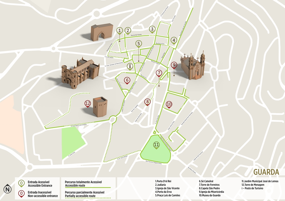 Itinerário Acessível Guarda | Mapa
